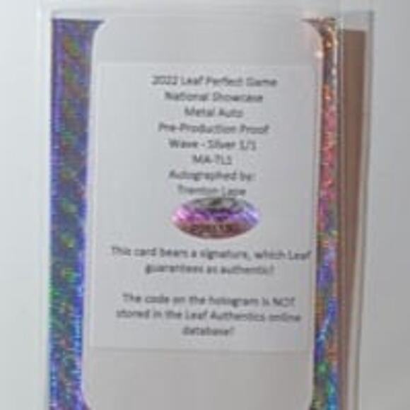 Trenton Lape 1/1 Metal Authentic Signature Silver Mojo Pre Pro Proof - Picture 4 of 5